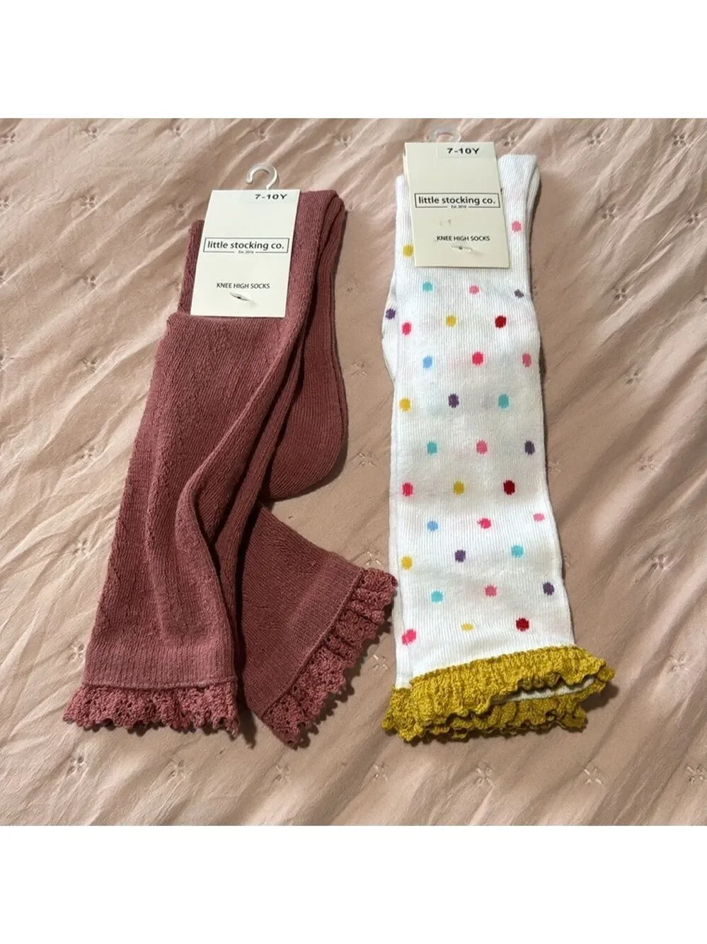 Bundle of 2  high knee lace socks